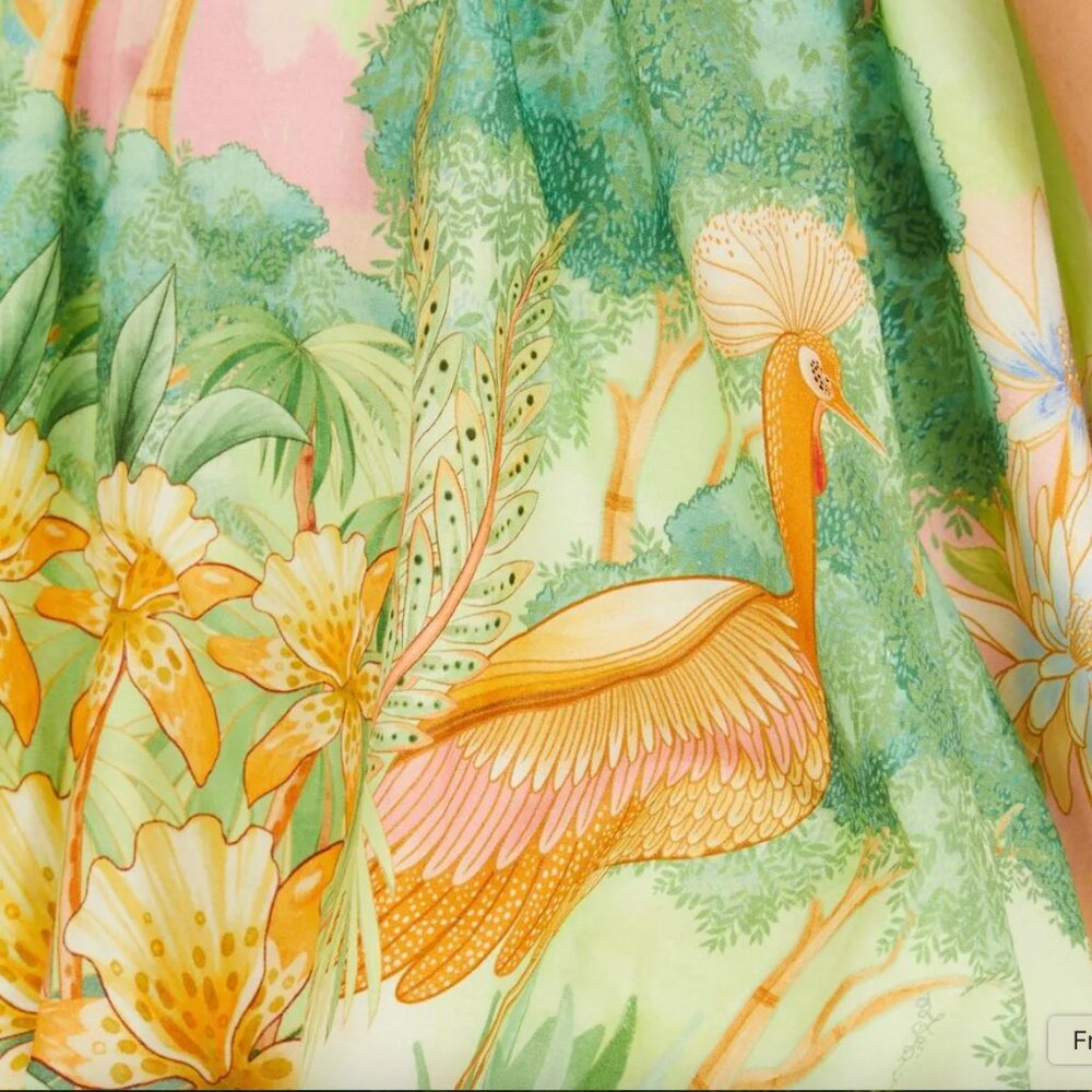 FARM Rio Pastel Green Tropical Bubble-Hem Skort - Picture 2 of 12